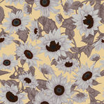 复古风向日葵花卉图案四方连续