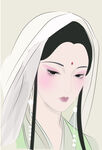 矢量古风美人侧颜人物