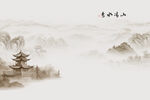 新中式水墨山水背景墙