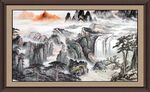 中式山水墨画艺术作品