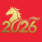 2026马年主题金色图标元素
