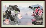 水墨荷花图