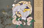 中式花鸟图案雅致国风元素