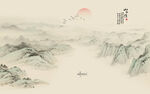 千里江山图背景墙