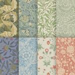 复古花卉图案布料集合数码印花