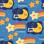 梦幻星空晚安主题图案