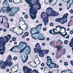 梦幻紫色蝴蝶花纹图案数码印花