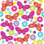 多彩蝴蝶与花朵图案背景