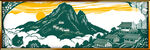 剪纸风山景插画