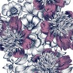 花卉图案设计数码印花四方连续