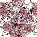 复古花卉图案纹理背景数码印花