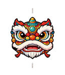 传统彩色舞狮头形象