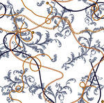 蓝黄交织藤蔓花纹图案