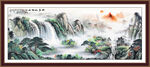 沙发背景墙 客厅山水挂画