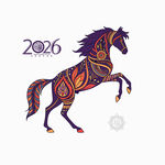 2026马年矢量马卡通马