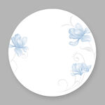 蓝花装饰圆形白色瓷盘