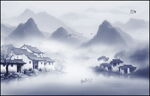 意境水墨山水画