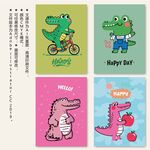 可爱鳄鱼卡通图案设计素材