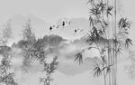 水墨竹林背景