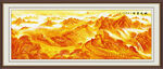 国画金色万里长城风景画