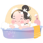 女孩洗澡泡泡浴养成良好生活习惯