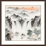 方形山水画