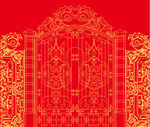 中式红金雕花精美图案