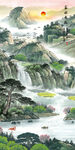 竖幅山水画