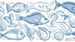 海洋生物手绘图案集合