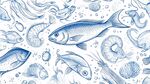 海洋生物手绘图案集合