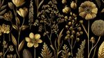 黑金花卉图案 奢华植物风