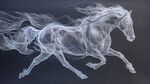 飘逸线条勾勒的奔腾骏马