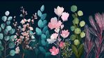 梦幻花卉植物插画集合