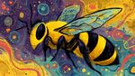 梦幻涂鸦风大黄蜂插画