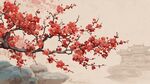 红梅绽景 古韵悠然