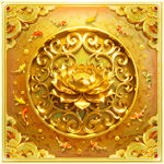金莲花黄金花纹九鱼图宝石天顶壁
