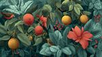 繁茂果花图