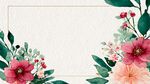 花卉绿叶边框背景图