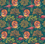 复古花卉鸟类图案纹理