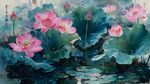 水墨荷花图 尽显清雅之美