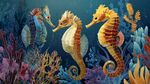 海底世界的多彩海马