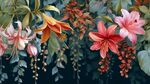 绚丽花卉垂挂装饰图案