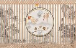 中式古典花鸟屏风装饰画