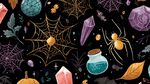 万圣节奇幻元素无缝图案