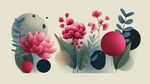 粉色花卉插画图案设计
