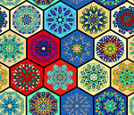 多彩六边形几何图案装饰