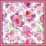 粉色花卉图案印花布料