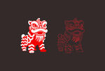 舞狮线稿