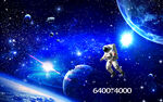宇航员在浩瀚宇宙中遨游