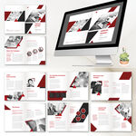 红黑商务画册indd模板